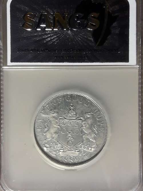 1889 CAPE OF GOOD HOPE PENNY. PATTERN COIN NICKEL PLATED. HERNS CATALOGUE C5. SANGS GRADED PROOF 62