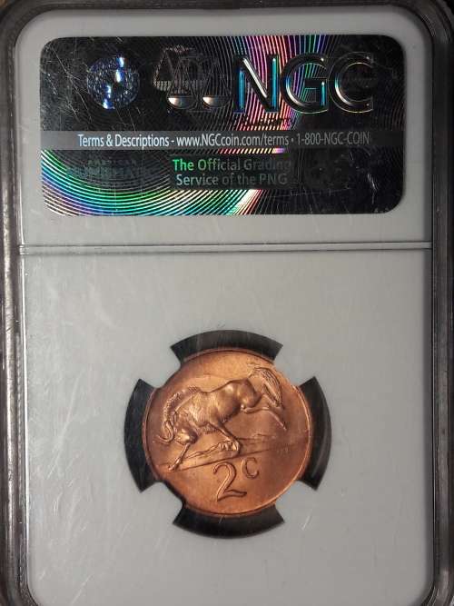1968 RSA 2 CENT ENGLISH NGC GRADED UNC DETAILS