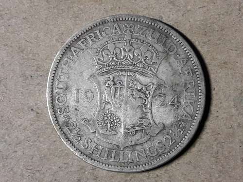 1924 SA UNION SILVER HALF CROWN