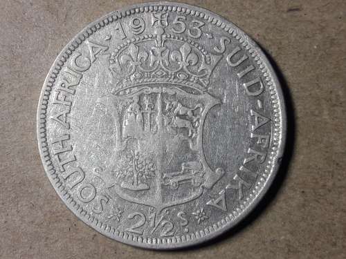 1953 SA UNION SILVER 2.5 SHILLINGS
