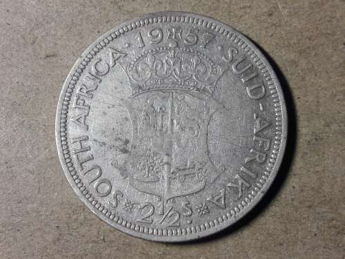 1957 SA UNION SILVER 2.5 SHILLINGS