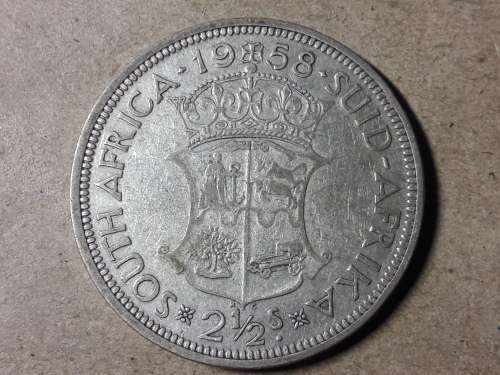 1958 SA UNION SILVER 2.5 SHILLINGS