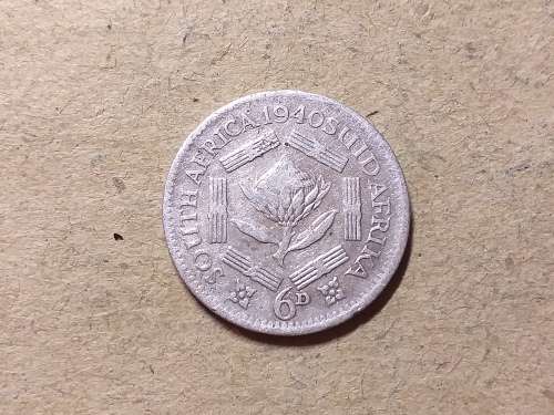 1940 SA UNION SILVER SIXPENCE [6d]
