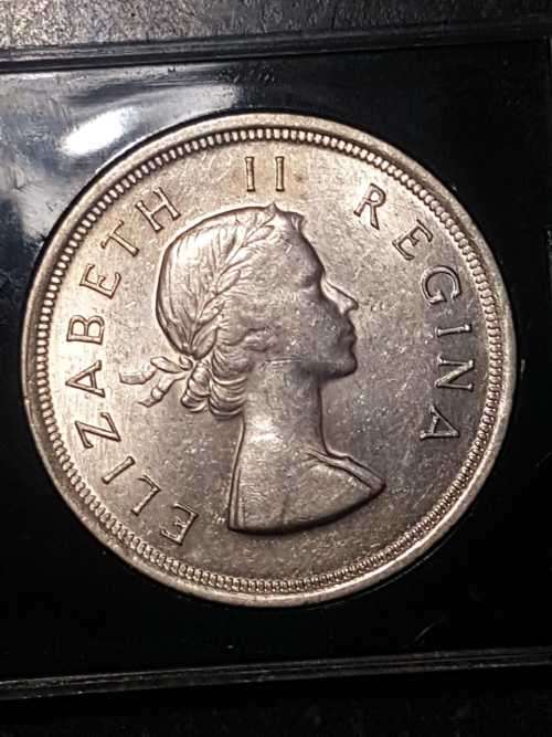 1953 SA UNION SILVER 5 SHILLINGS