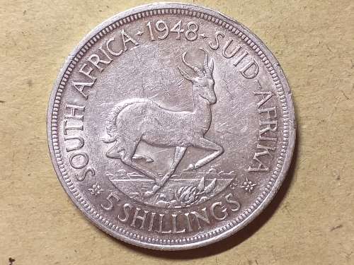 1948 SA UNION SILVER 5 SHILLINGS