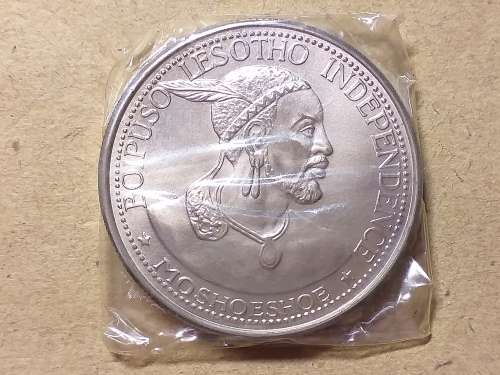1966 Lesotho SILVER 50 Licente[17500 Mintage Rare]MINTSTATE  in original grease packaging from mint.
