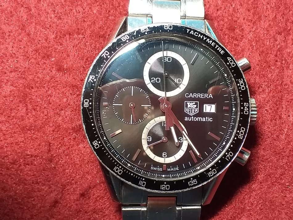 TAG HEUER CARRERA AUTOMATIC WITH ORIGINAL STRAP IN GOOD WORKING ORDER