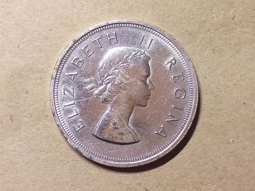 1953 SA UNION SILVER 5 SHILLINGS