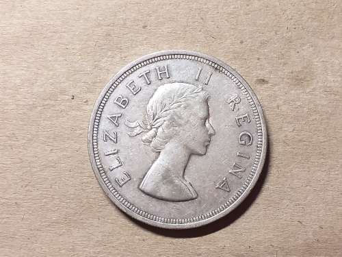 1955 SA UNION SILVER 5 SHILLINGS
