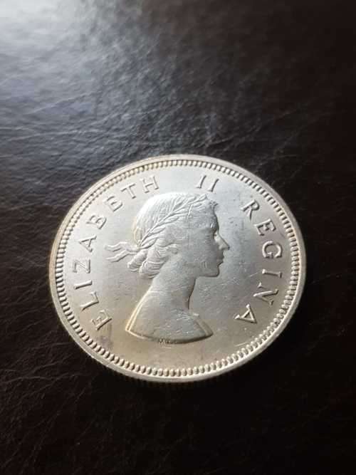 1955 SA UNION SILVER 2 SHILLINGS
