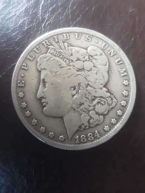 1884 USA SILVER 1 Dollar (CC) "Morgan Dollar"
