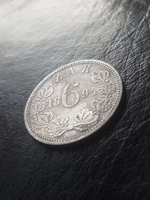 1894 ZAR STERLING SILVER SIXPENCE