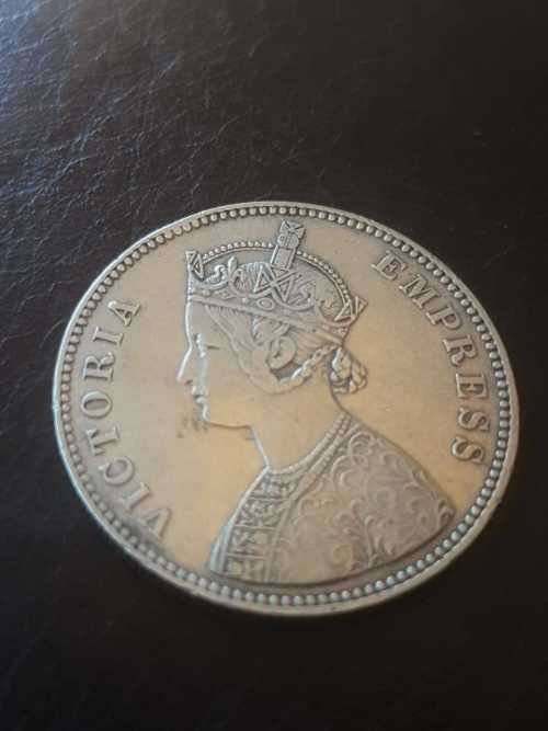 1880 INDIA SILVER 1 Rupee - Victoria [Mangal Singh] (Rare)