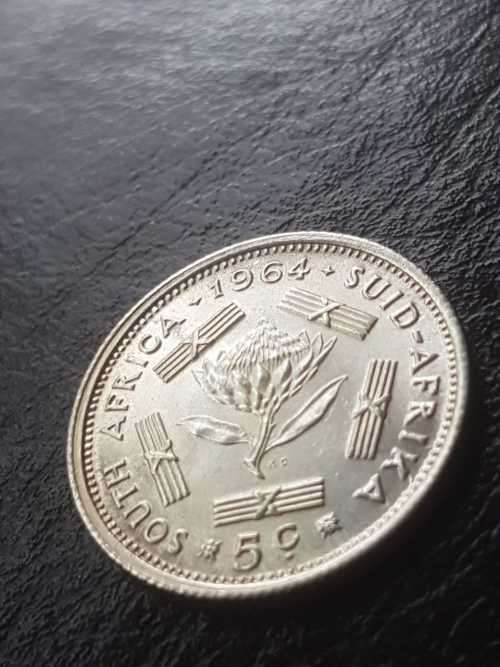1964 RSA SILVER 5 CENT [UNC]