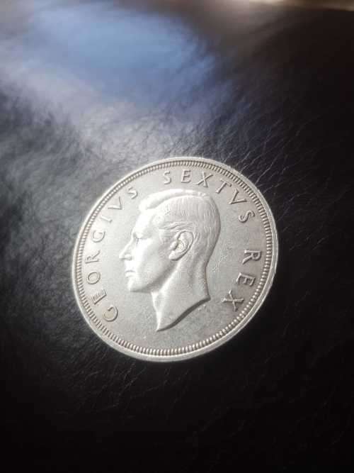 1950 SA UNION SILVER 5 SHILLINGS