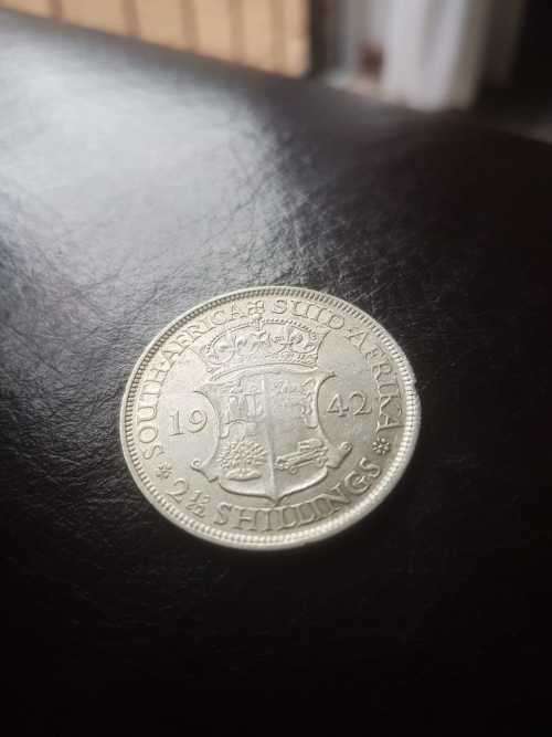 1942 SA UNION SILVER HALF CROWN