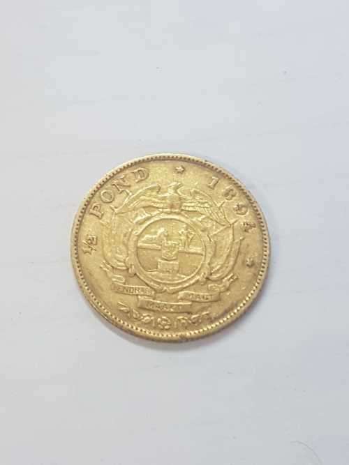 1894 ZAR GOLD HALFPOND [No damages, only a few toning spots visible]