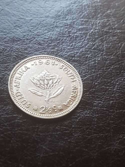 1961 RSA SILVER 2.5 CENTS
