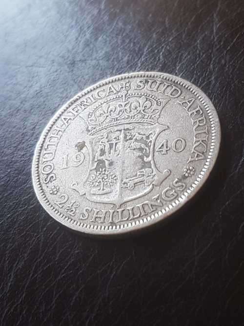 1940 SA UNION SILVER 2.5 SHILLINGS
