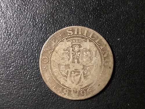 1896 BRITISH STERLING SILVER 1 Shilling - Victoria