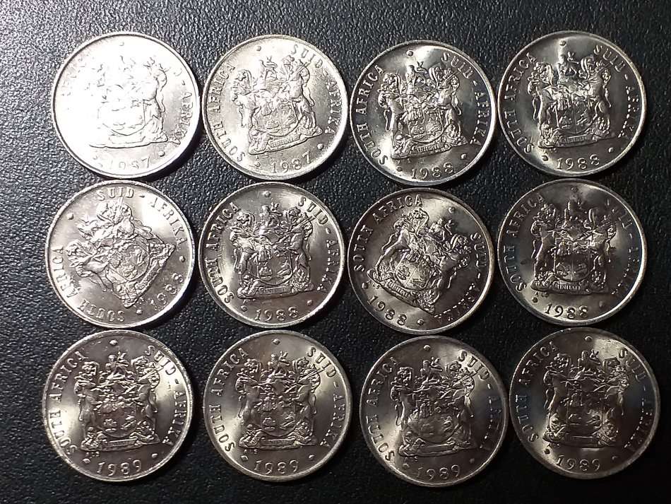 A LOT OF 12 RSA NICKEL 10 CENTS  [All Mint State]
