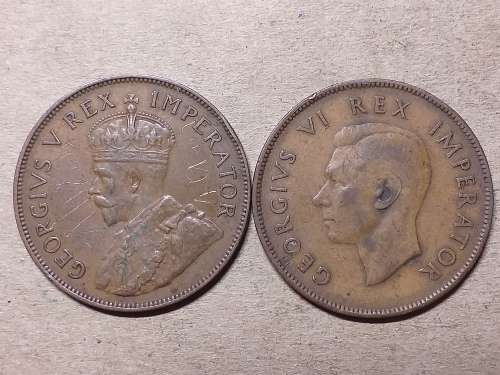 1936 AND 1942 SA UNION PENNIES