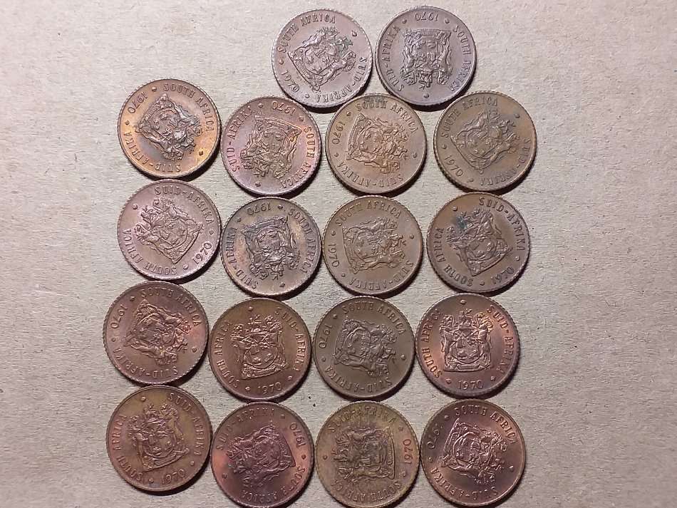 18 x 1970 RSA HALF CENTS [MS]