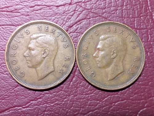 2 x 1948 SA UNION PENNIES