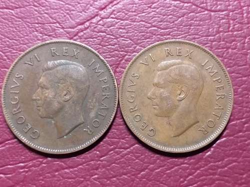 2 x 1941 SA UNION PENNIES