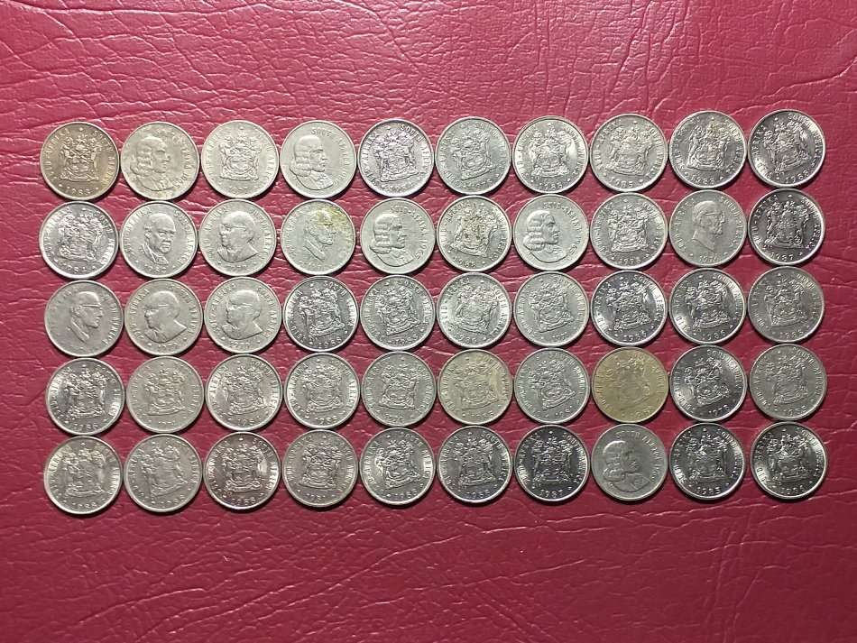 A LOT OF 50 RSA NICKEL 5 CENTS - [Bid per coin to take all]