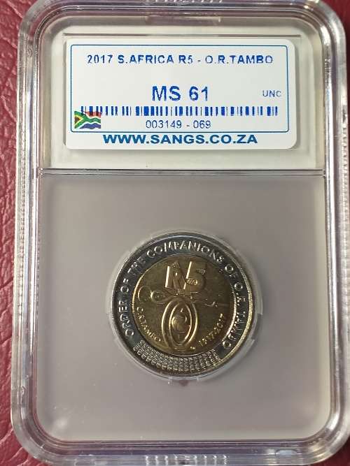 2017 RSA R5 O.R.TAMBO SANGS GRADED MS 61