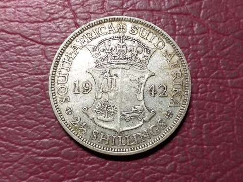 1942 SA UNION SILVER 2.5 SHILLINGS