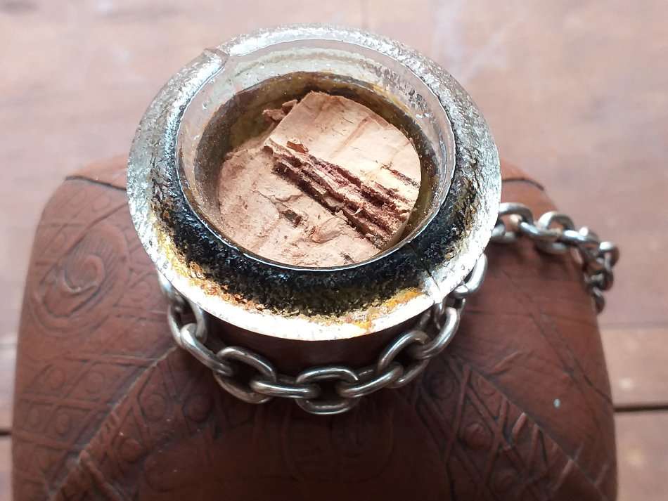 Miguel de Cervantes Leather Wrapped WHISKEY BOTTLE EMPTY Decanter 9" RARE Collectible