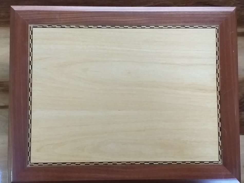 EMPTY WOODEN BOX FOR THE STAMPS OF ROYALTY IN EXCELLENT CONDITION