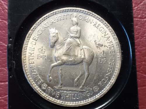 1953 BRITISH 5 Shillings - Elizabeth II Coronation - UNC