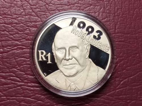 2007 SILVER PROOF PROTEA R1 CAPSULED - FW DE KLERK
