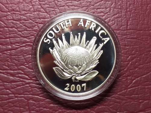 2007 SILVER PROOF PROTEA R1 CAPSULED - FW DE KLERK
