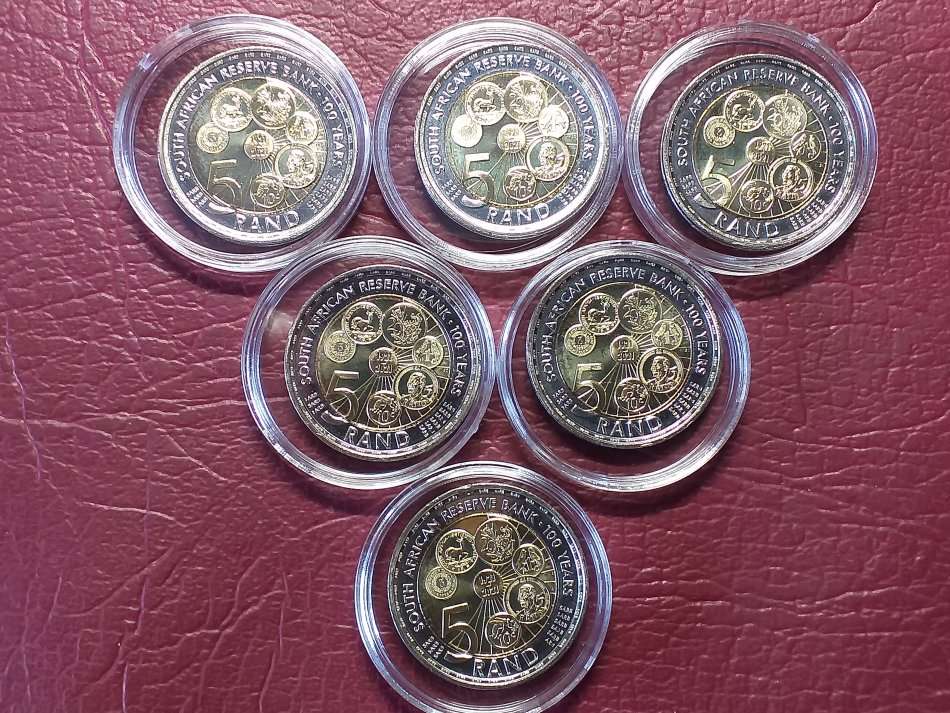 6 x RSA 2021 R5 COINS - BRILLIANT UNCIRCULATED - Rare in this condition - [Bid per coin to take all]