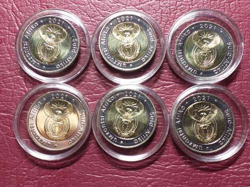 6 x RSA 2021 R5 COINS - UNCIRCULATED - Rare in this condition - [Bid per coin to take one or more.]