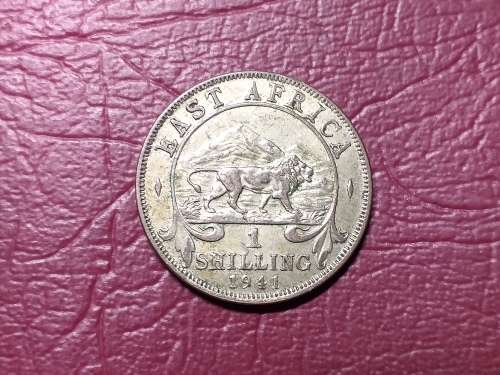 1941 EAST AFRICA  SILVER 1 Shilling - George VI