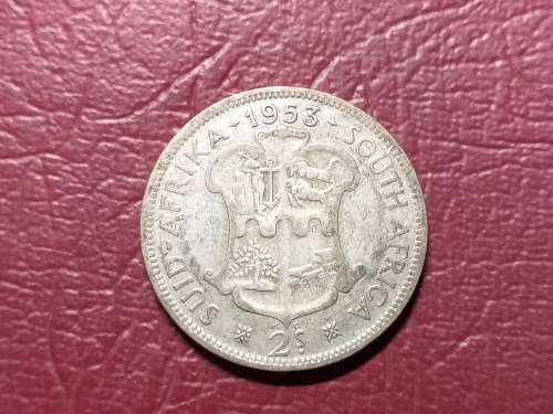 1953 SA UNION SILVER 2 SHILLINGS