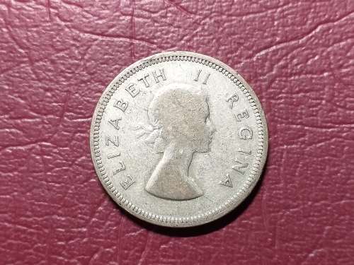 1953 SA UNION SILVER 2 SHILLINGS