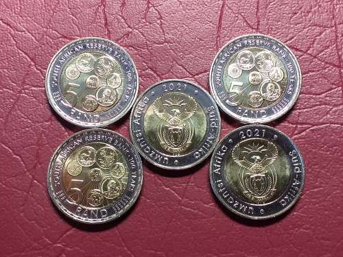 5 x RSA 2021 R5 COINS - UNCIRCULATED - Rare in this condition - [Bid per coin to take one or more.]