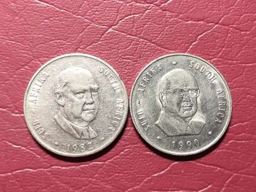 1982 AND 1990 RSA NICKEL RAND - [Bid per coin to take both]