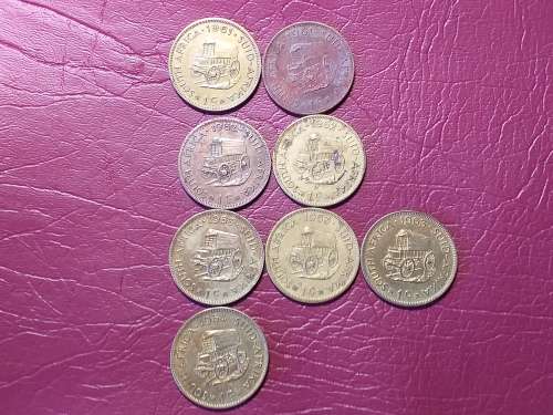 A LOT OF 8 RSA COPPER 1 CENT COINS - [Bid per coin to take all.]