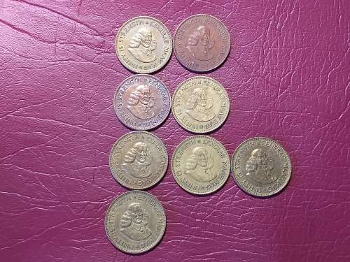 A LOT OF 8 RSA COPPER 1 CENT COINS - [Bid per coin to take all.]