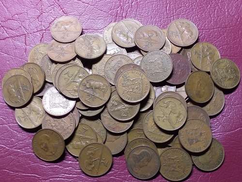 A LOT OF 100 RSA 2 CENT COINS - [Bid per coin to take all.]