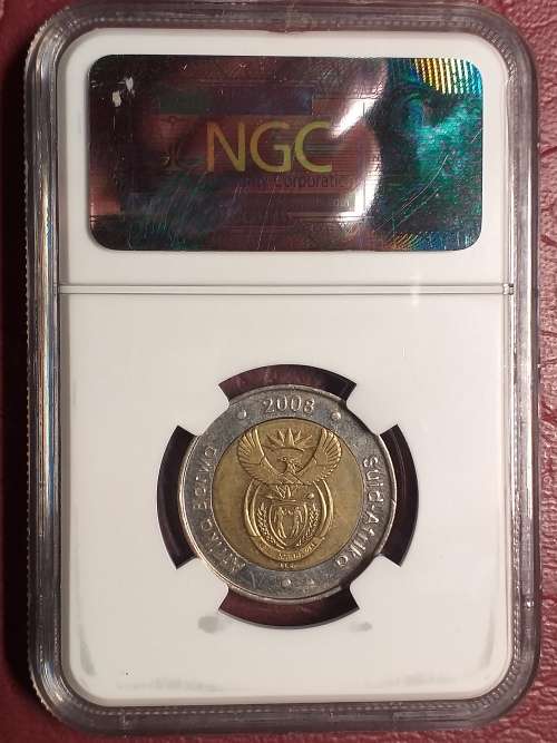 2008 RSA R5 MANDELA 90TH BIRTHDAY - NGC GRADED MS 61