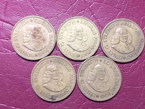 A LOT OF 5 x 1963 RSA COPPER ONE CENTS - [Bid per coin to take all.]