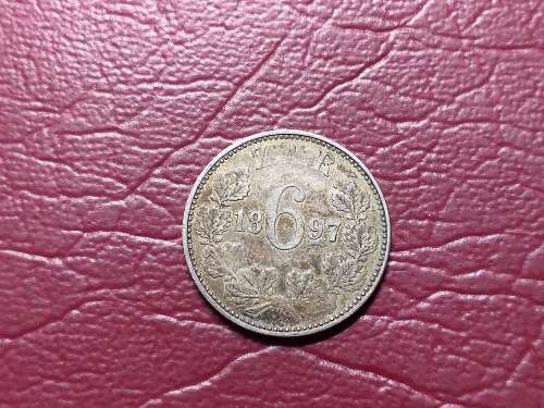 1897 ZAR STERLING SILVER SIXPENCE